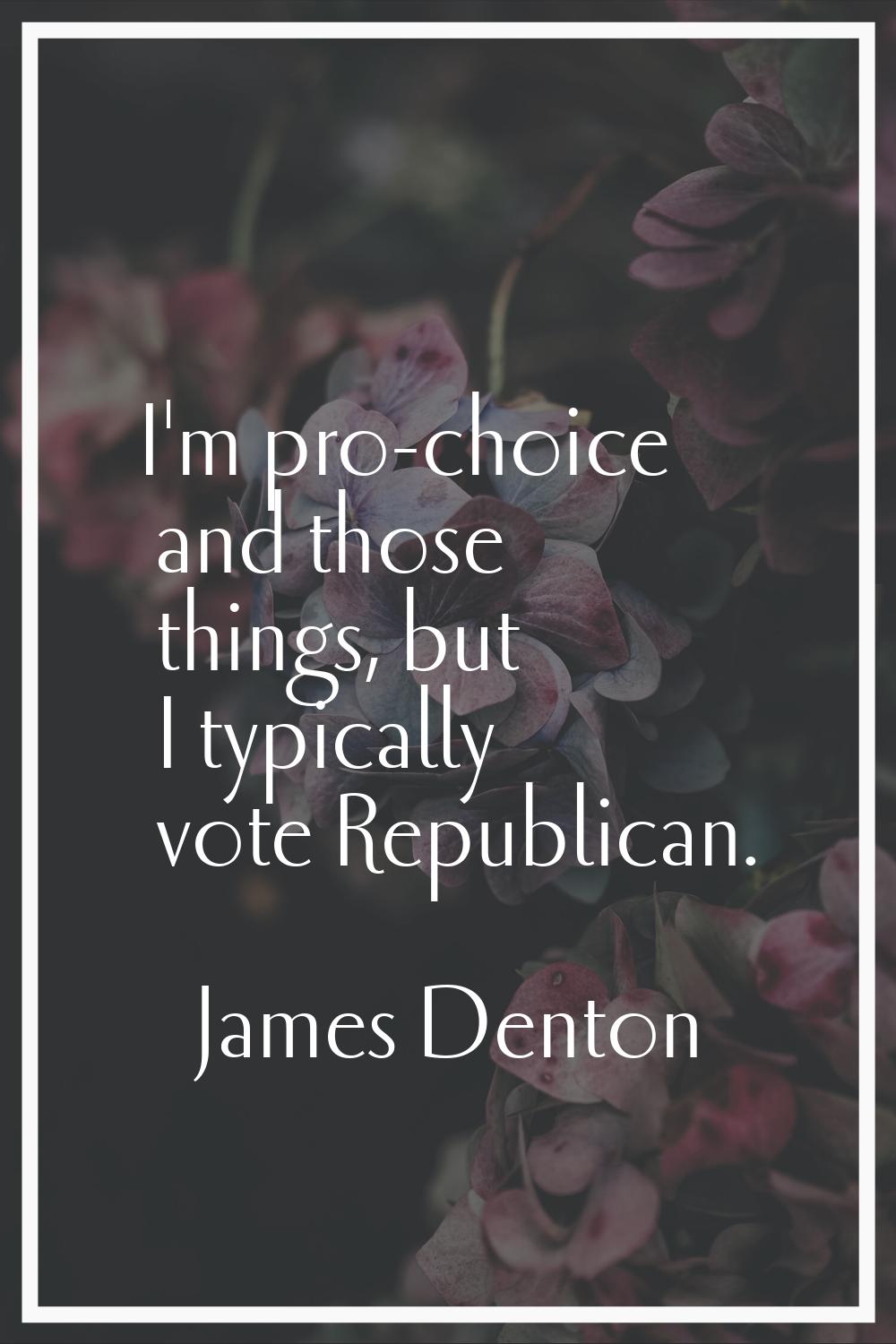 I'm pro-choice and those things, but I typically vote Republican.