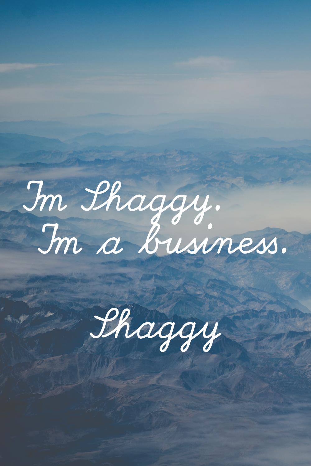 I'm Shaggy. I'm a business.