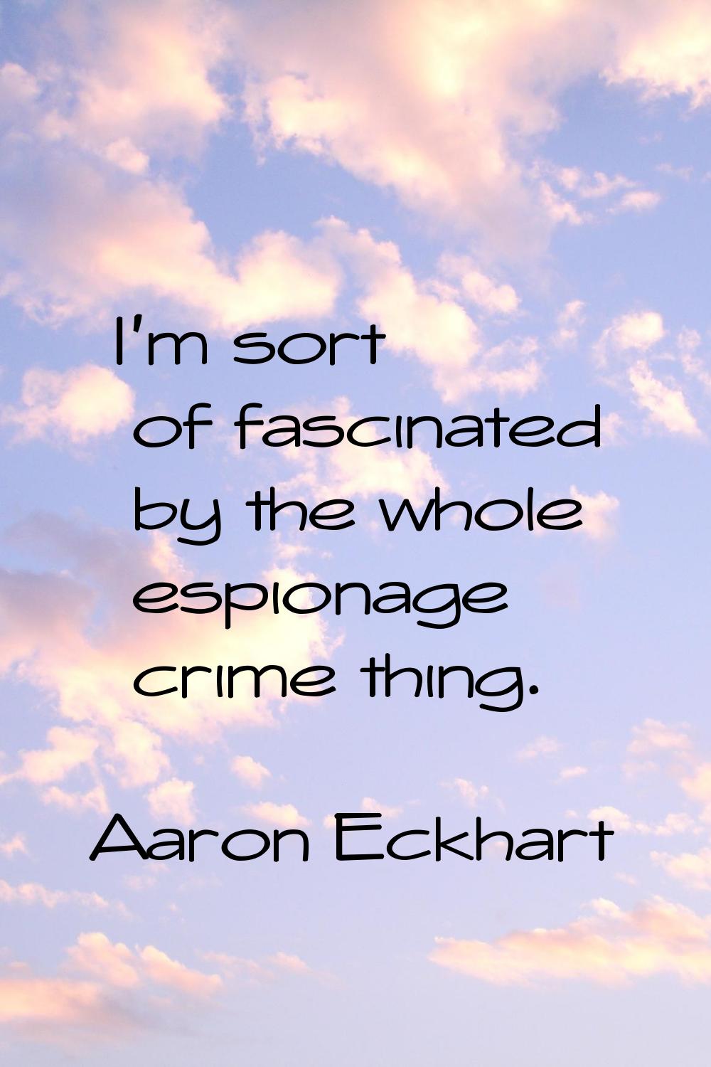 I'm sort of fascinated by the whole espionage crime thing.