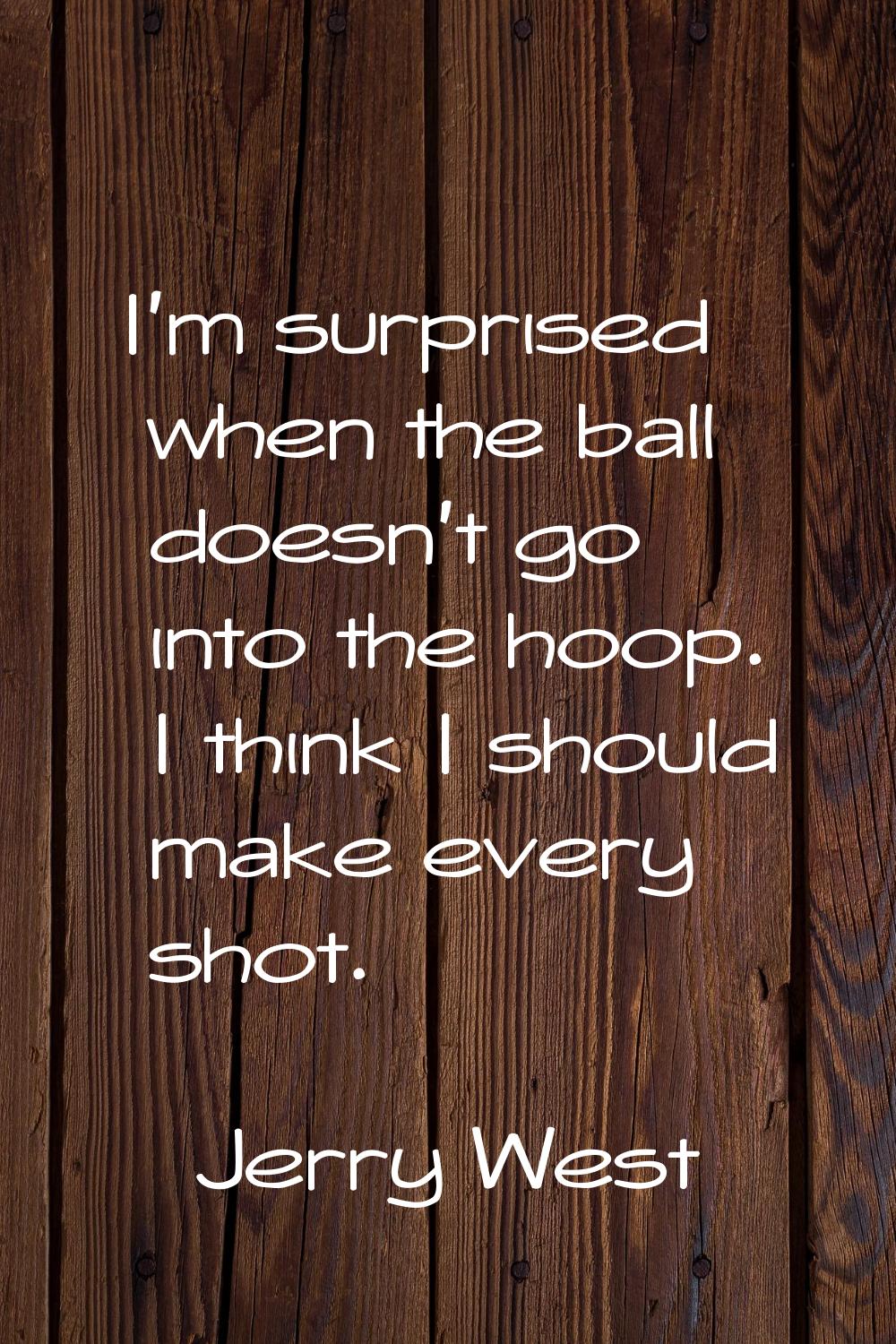 I'm surprised when the ball doesn't go into the hoop. I think I should make every shot.