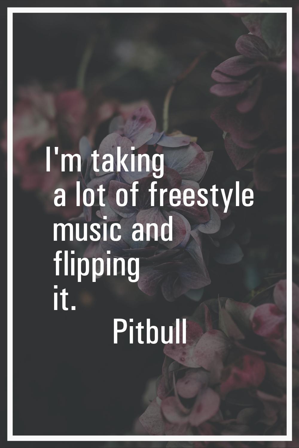 I'm taking a lot of freestyle music and flipping it.