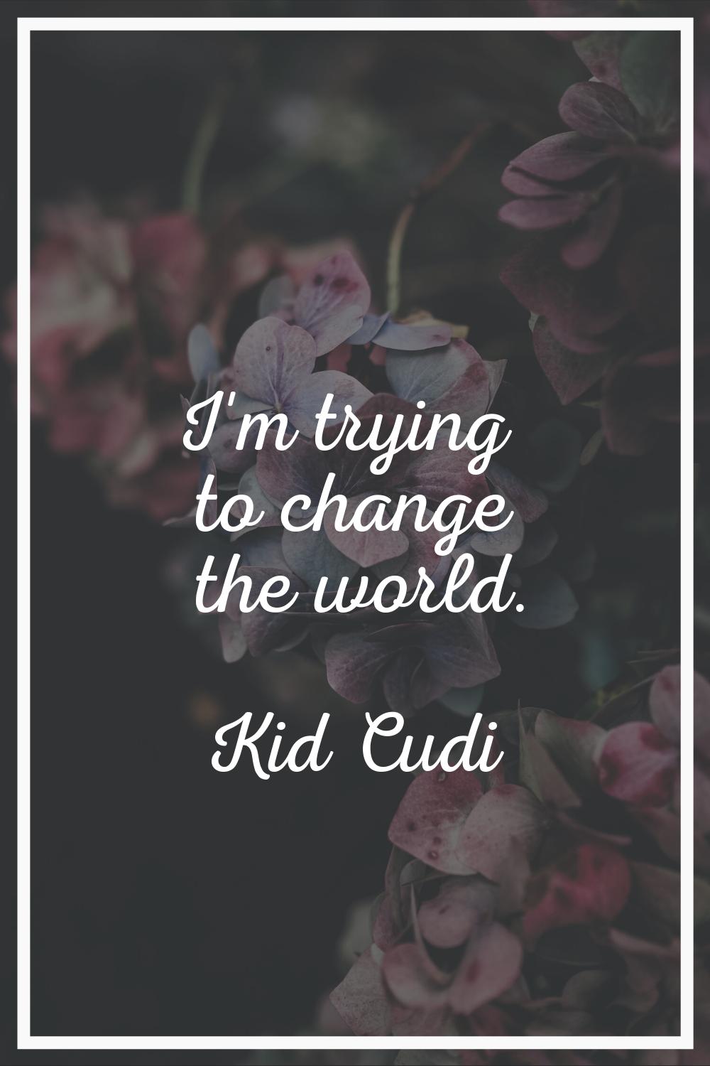 I'm trying to change the world.