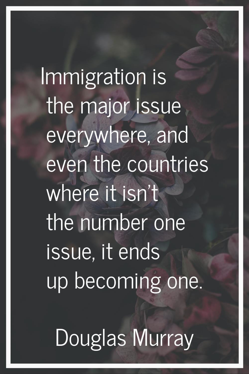 Immigration is the major issue everywhere, and even the countries where it isn't the number one iss