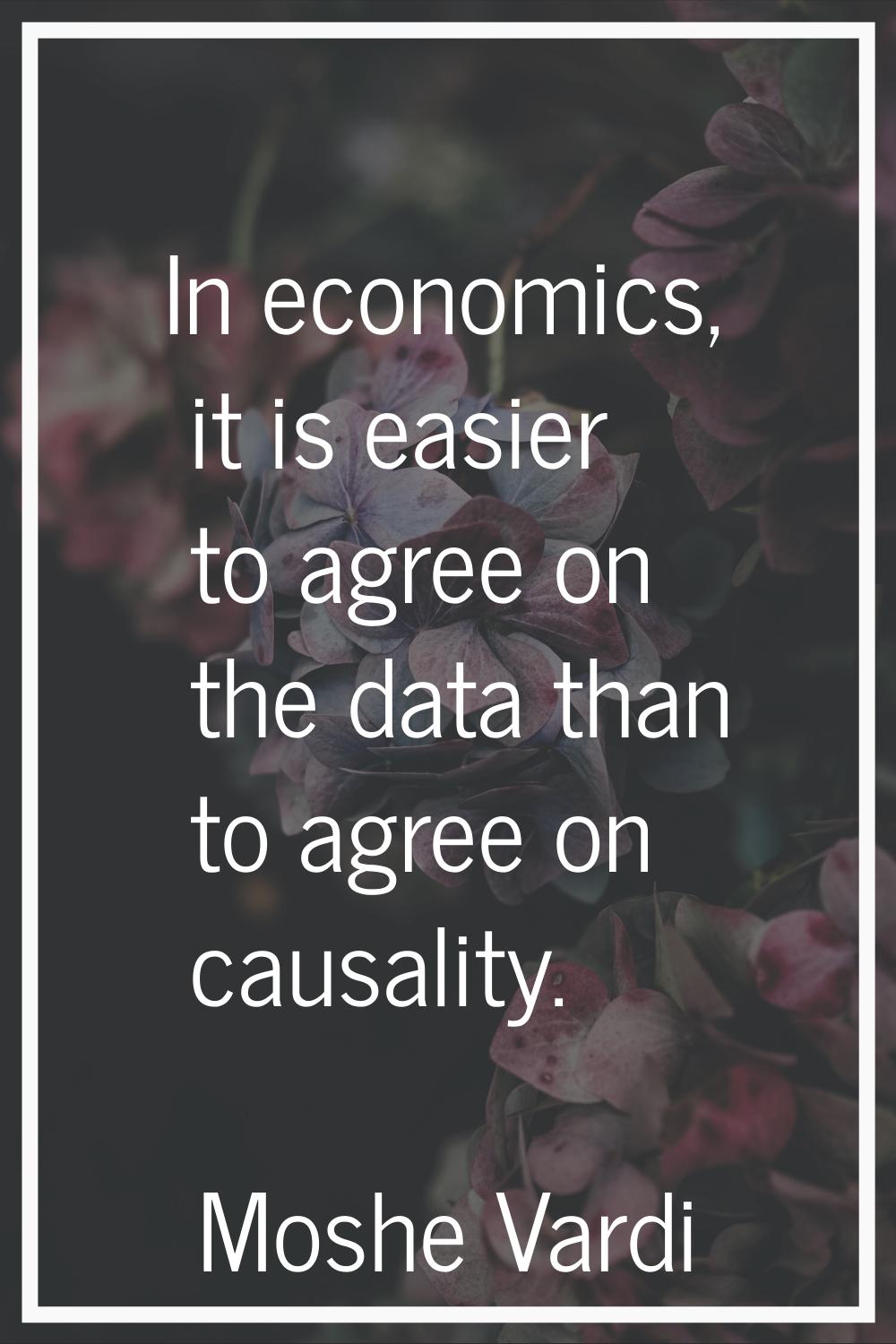 In economics, it is easier to agree on the data than to agree on causality.