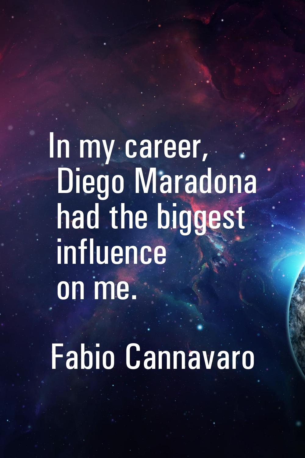 In my career, Diego Maradona had the biggest influence on me.