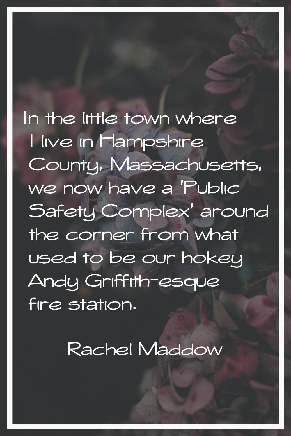 In the little town where I live in Hampshire County, Massachusetts, we now have a 'Public Safety Co