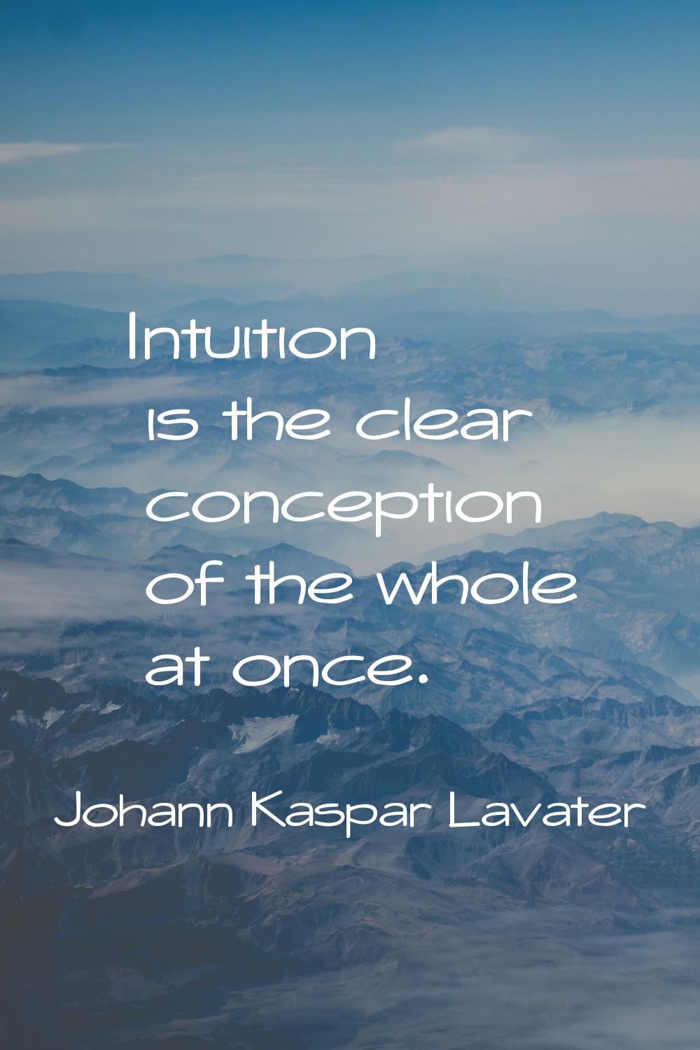 Intuition is the clear conception of the whole at once.