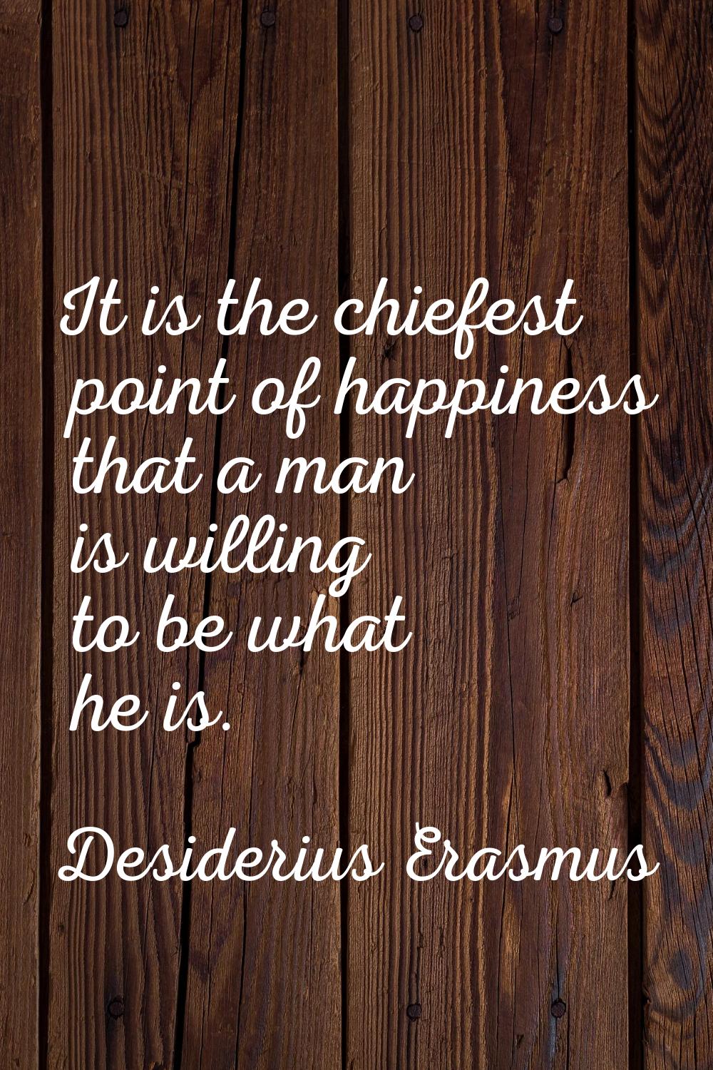 It is the chiefest point of happiness that a man is willing to be what he is.