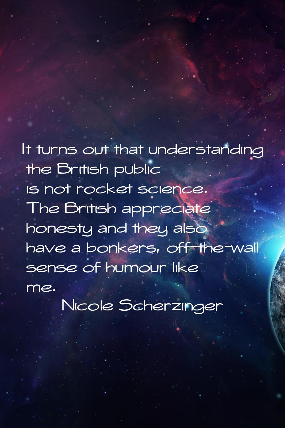 It turns out that understanding the British public is not rocket science. The British appreciate ho