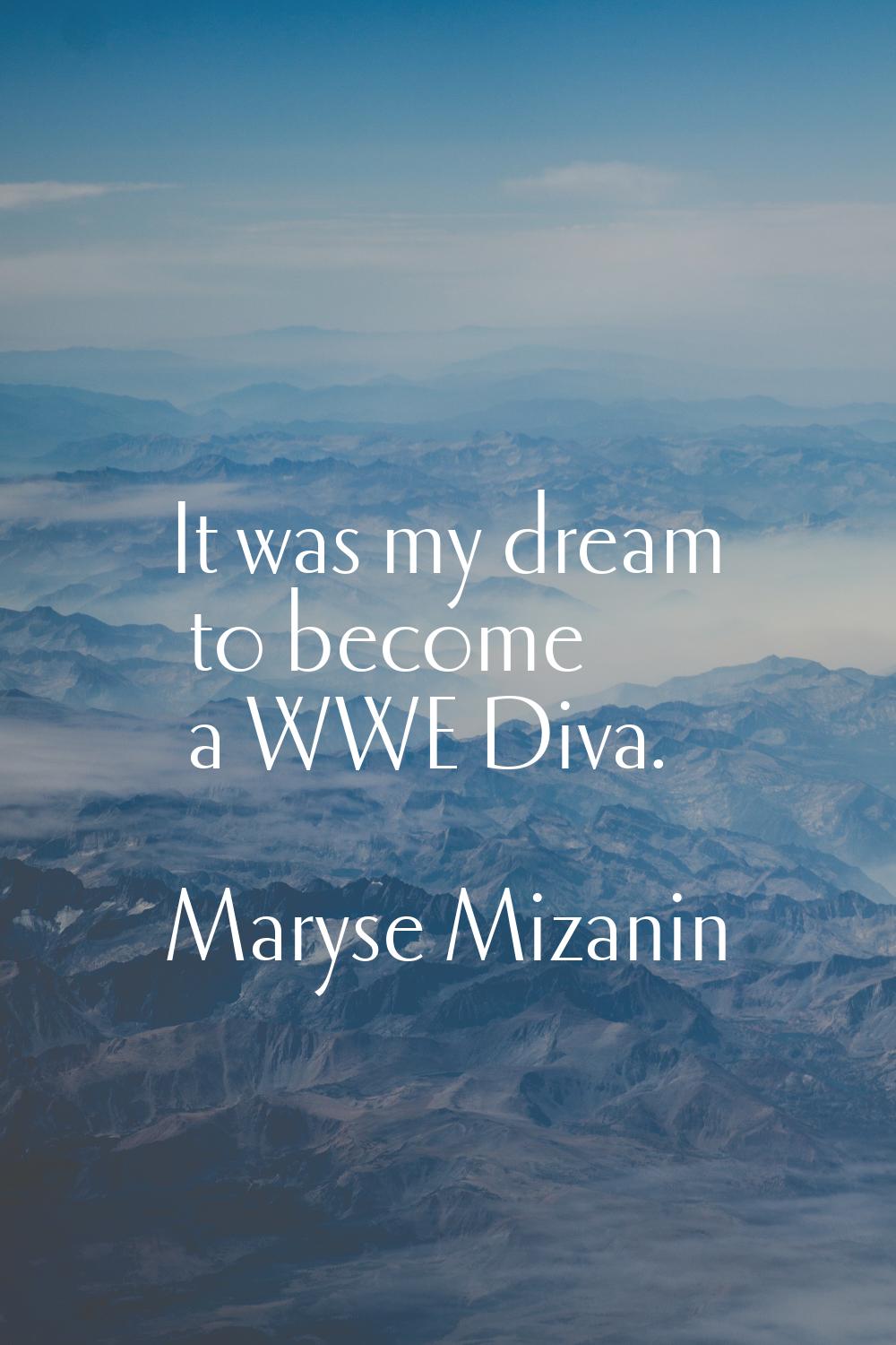 It was my dream to become a WWE Diva.