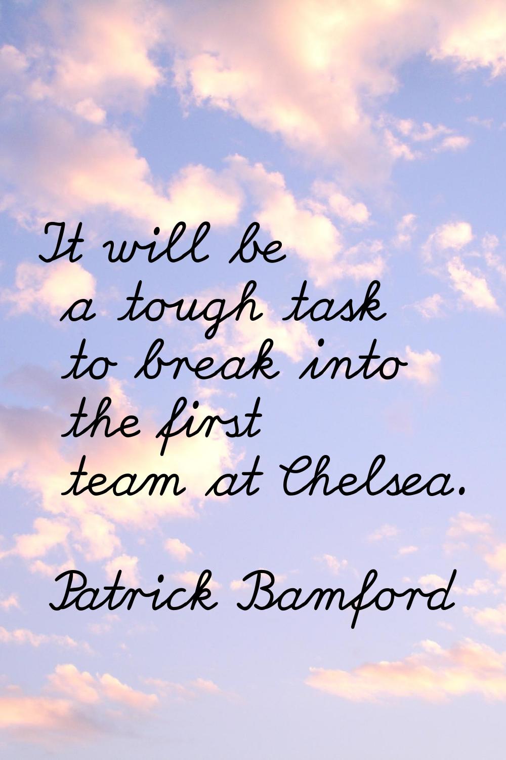 It will be a tough task to break into the first team at Chelsea.