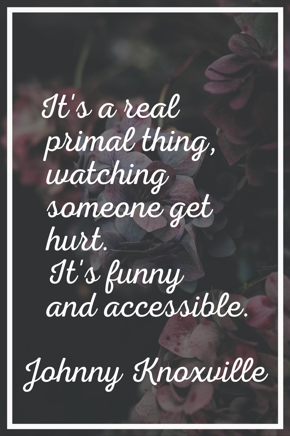 It's a real primal thing, watching someone get hurt. It's funny and accessible.