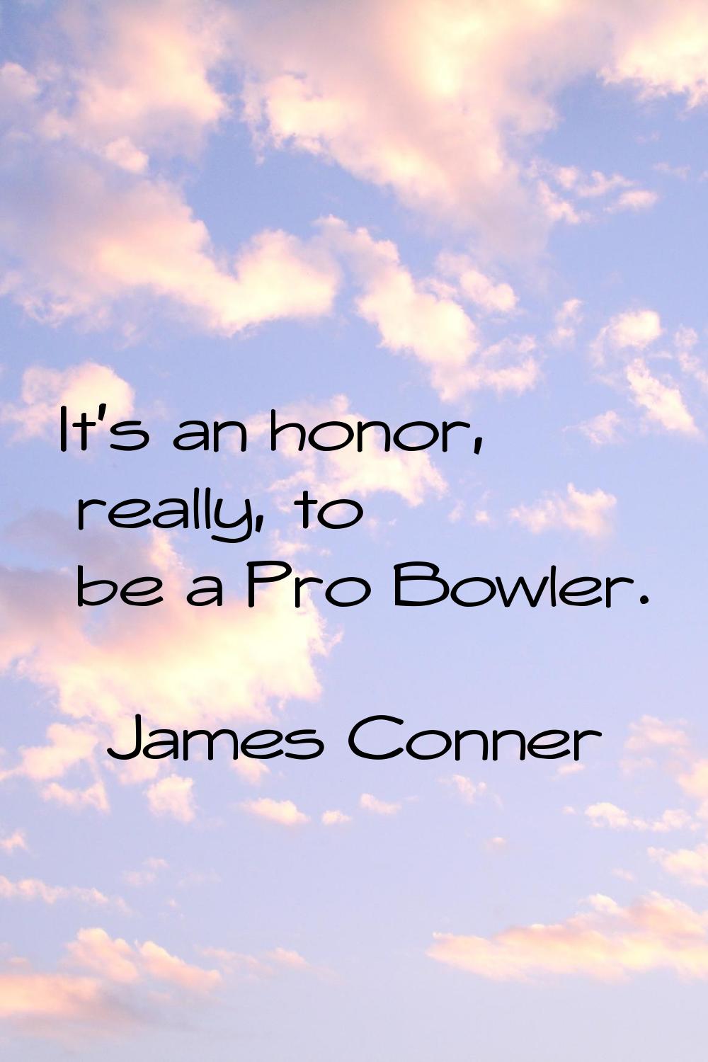It's an honor, really, to be a Pro Bowler.