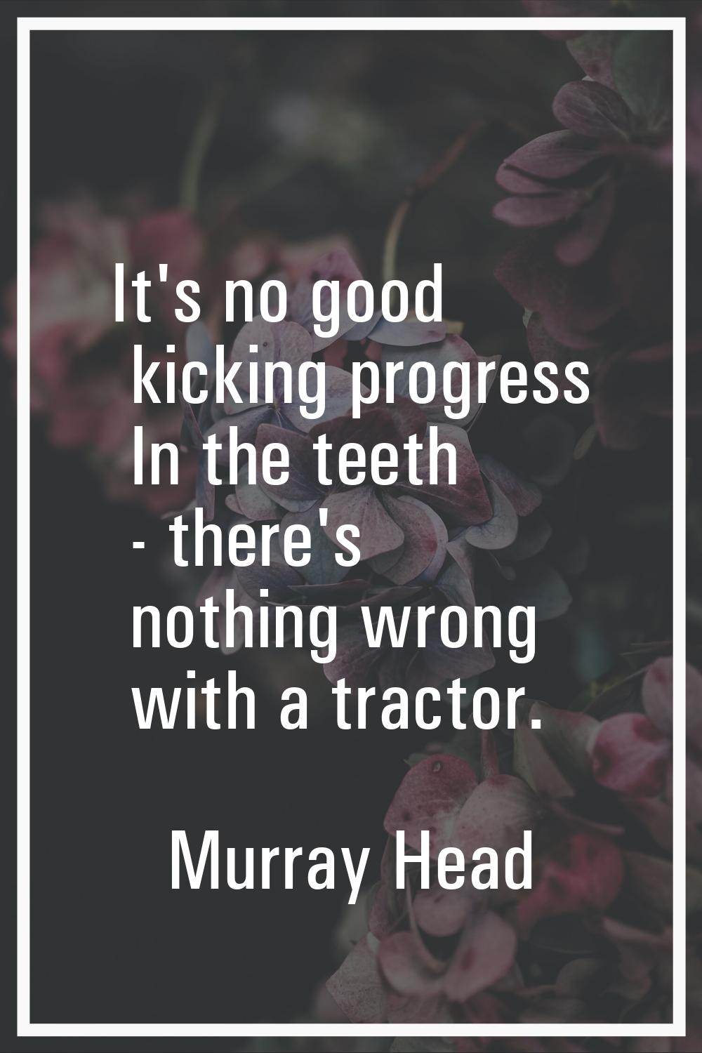 It's no good kicking progress In the teeth - there's nothing wrong with a tractor.