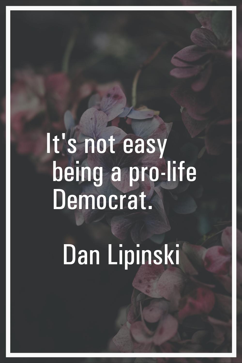 It's not easy being a pro-life Democrat.