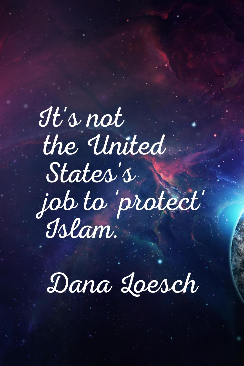 It's not the United States's job to 'protect' Islam.