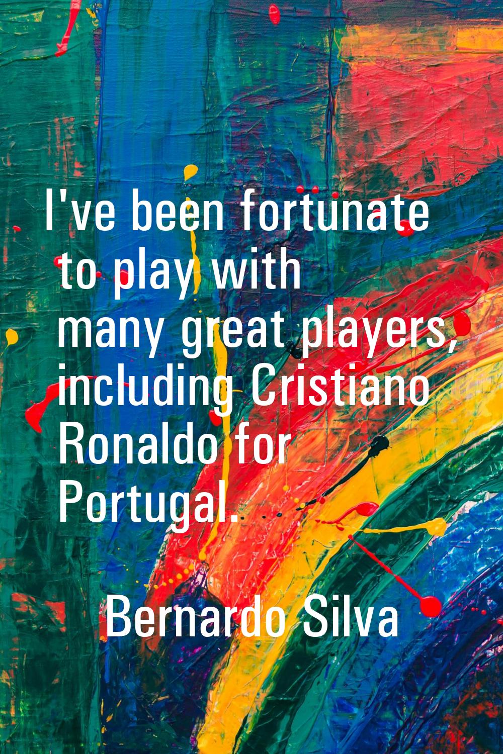 I've been fortunate to play with many great players, including Cristiano Ronaldo for Portugal.