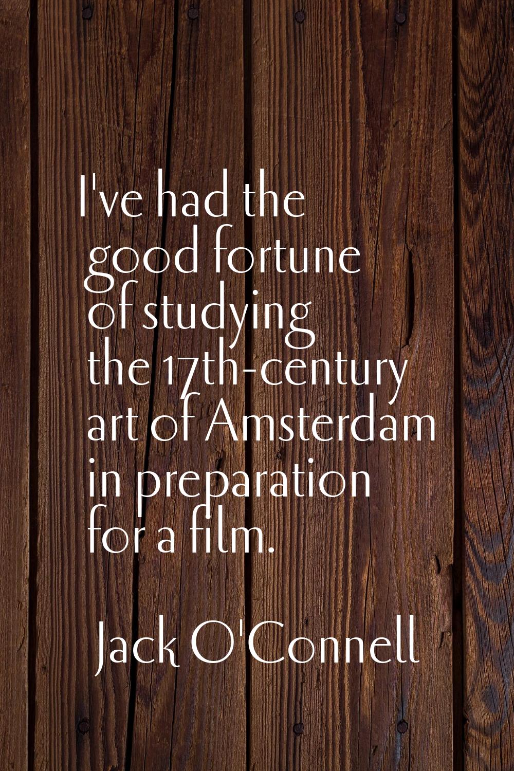 I've had the good fortune of studying the 17th-century art of Amsterdam in preparation for a film.