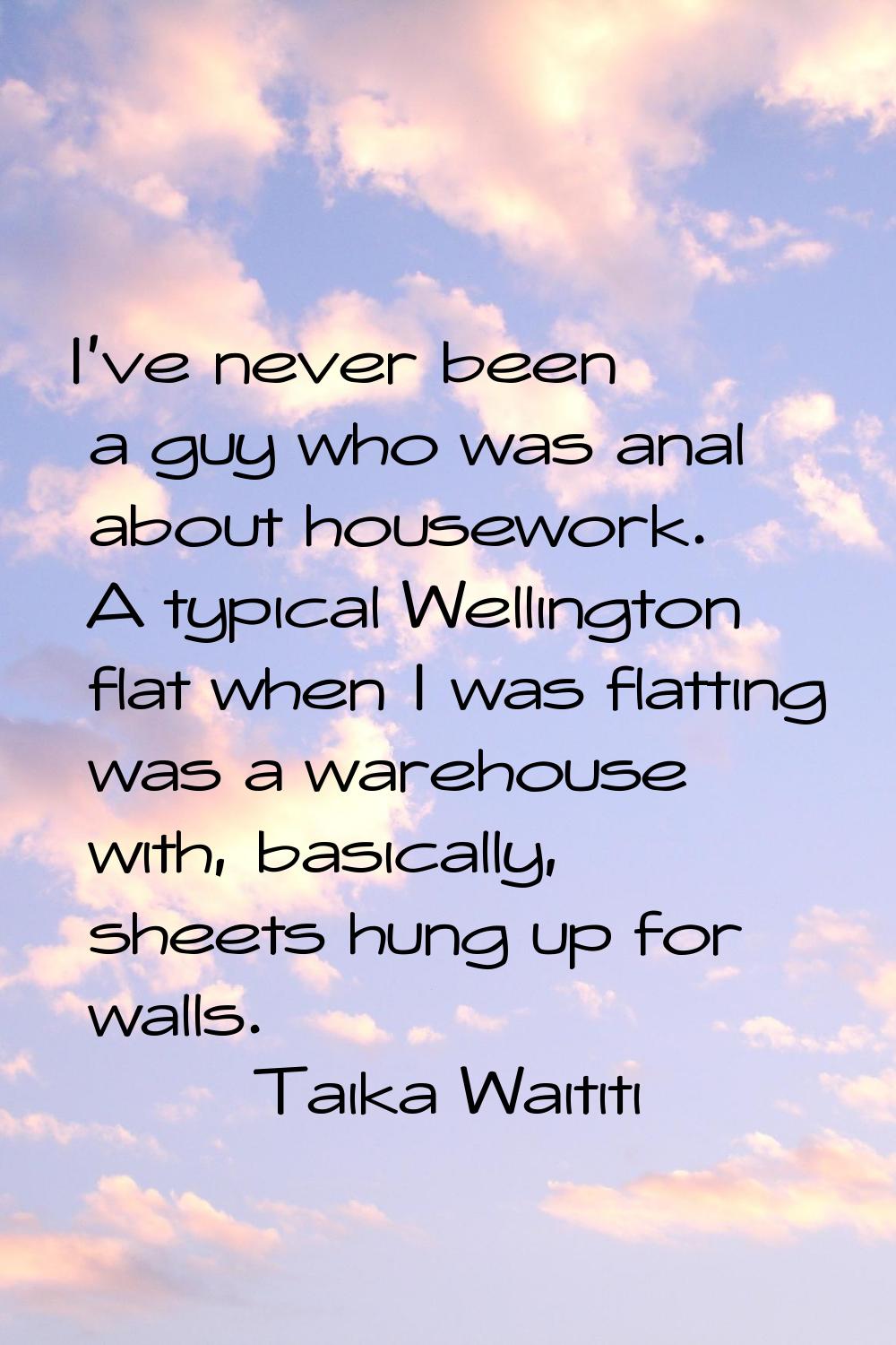 I've never been a guy who was anal about housework. A typical Wellington flat when I was flatting w