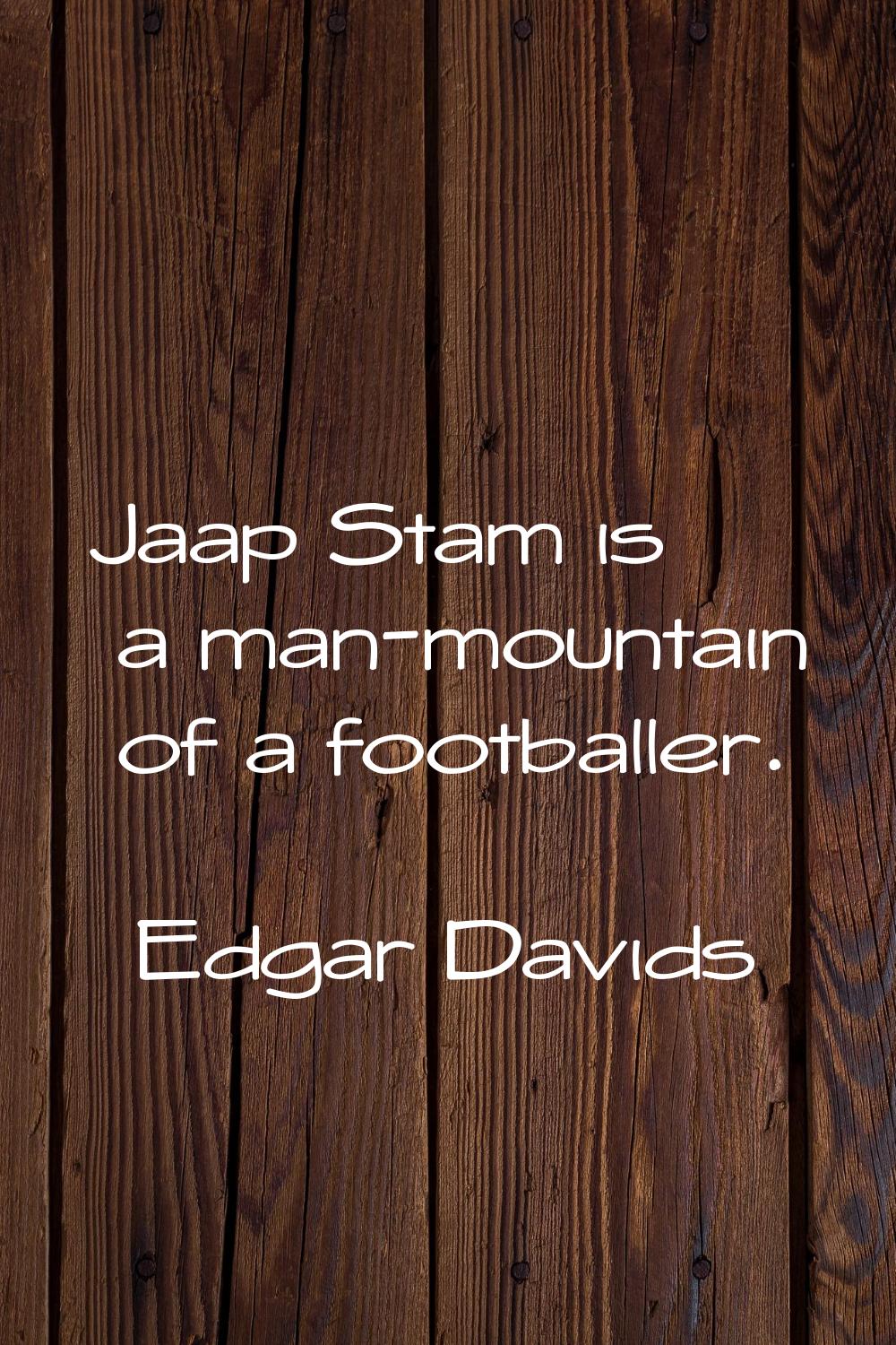 Jaap Stam is a man-mountain of a footballer.