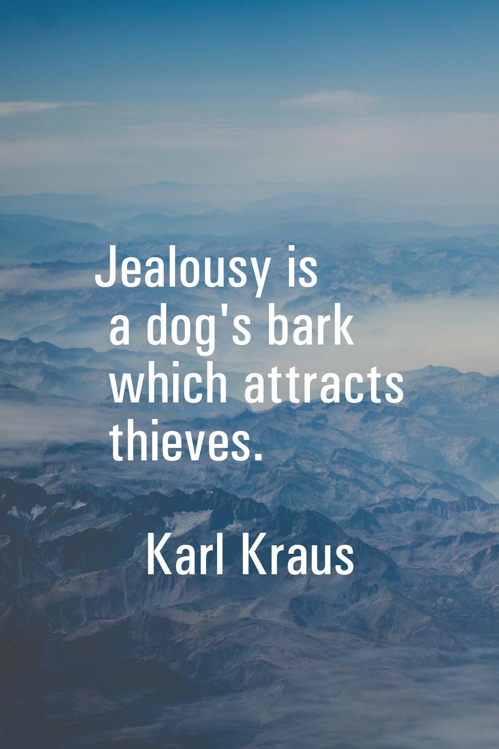 Jealousy is a dog's bark which attracts thieves.
