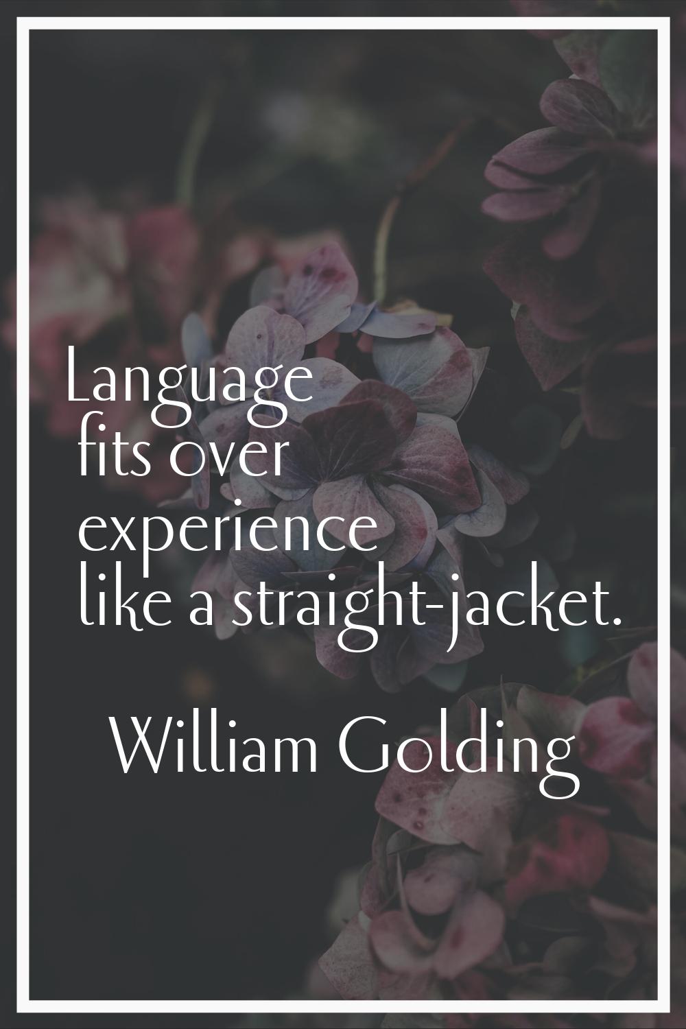 Language fits over experience like a straight-jacket.