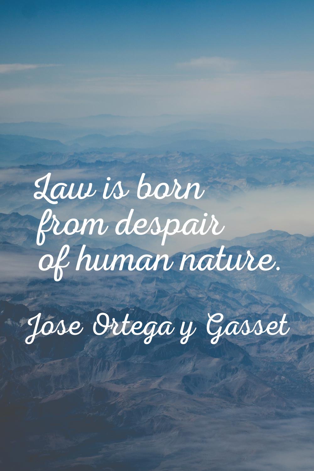 Law is born from despair of human nature.