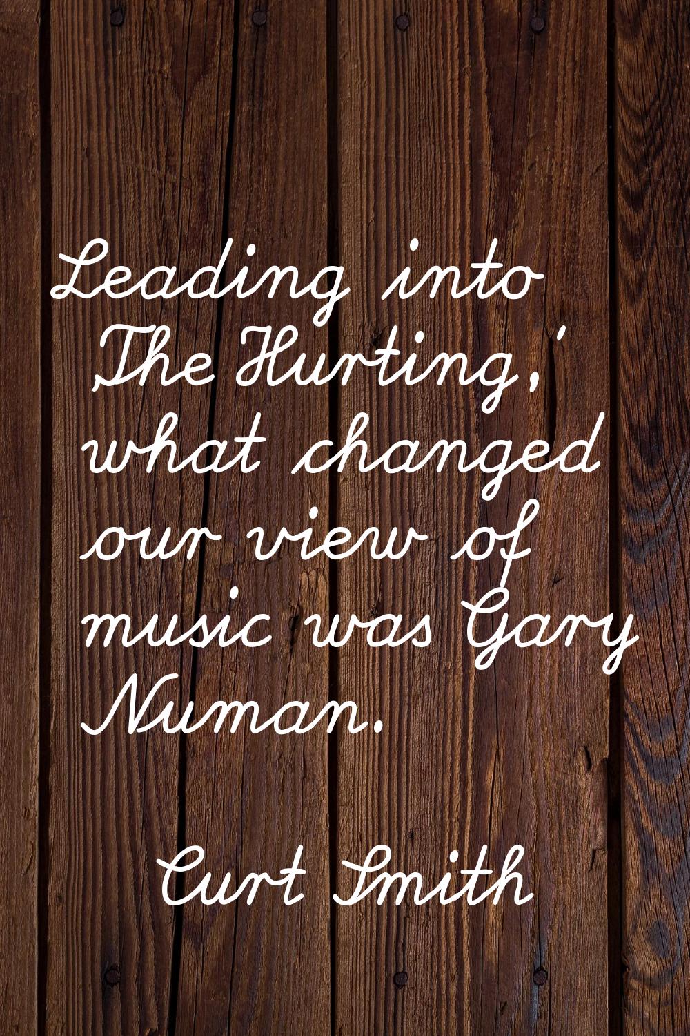 Leading into 'The Hurting,' what changed our view of music was Gary Numan.