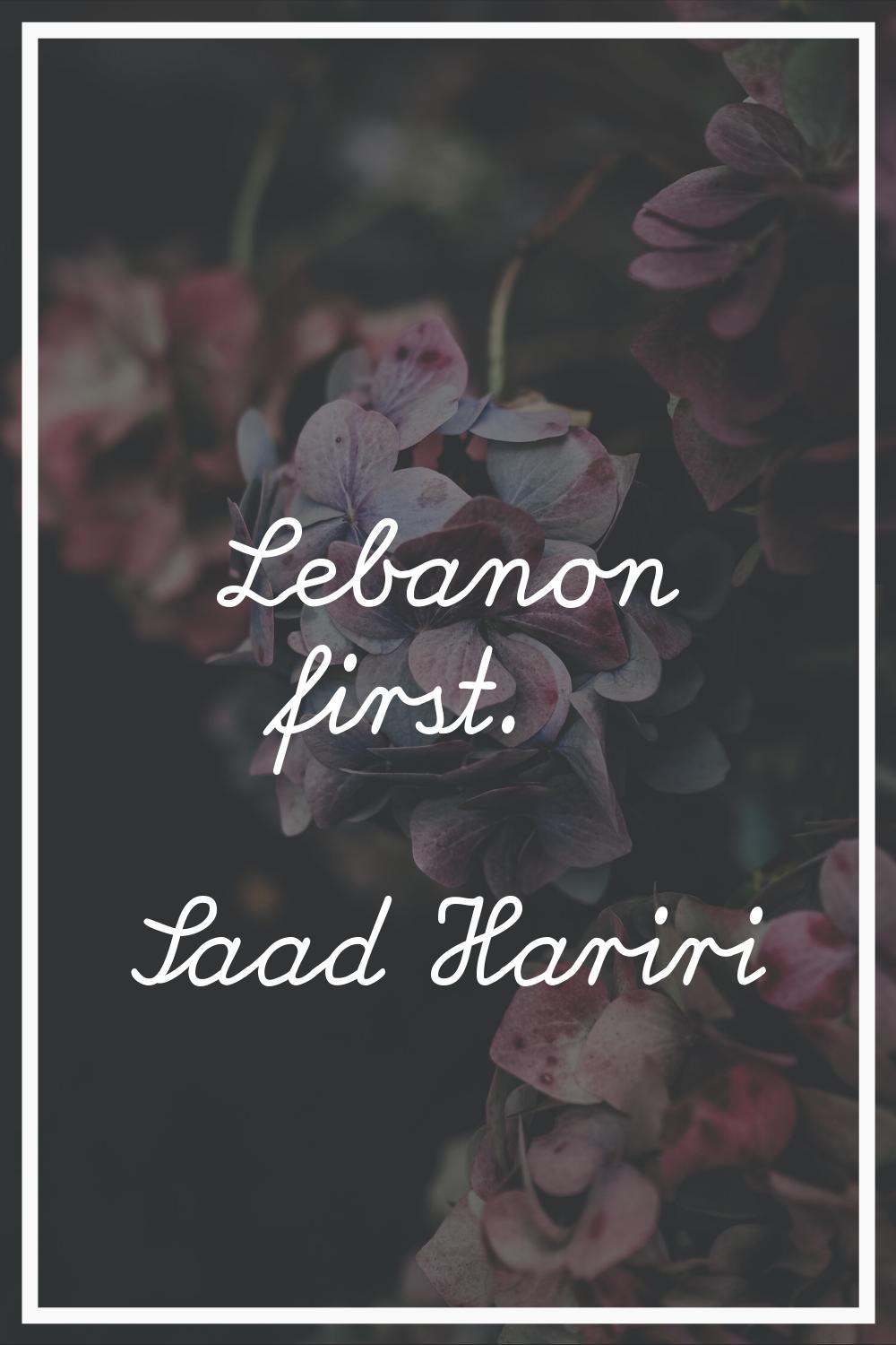 Lebanon first.