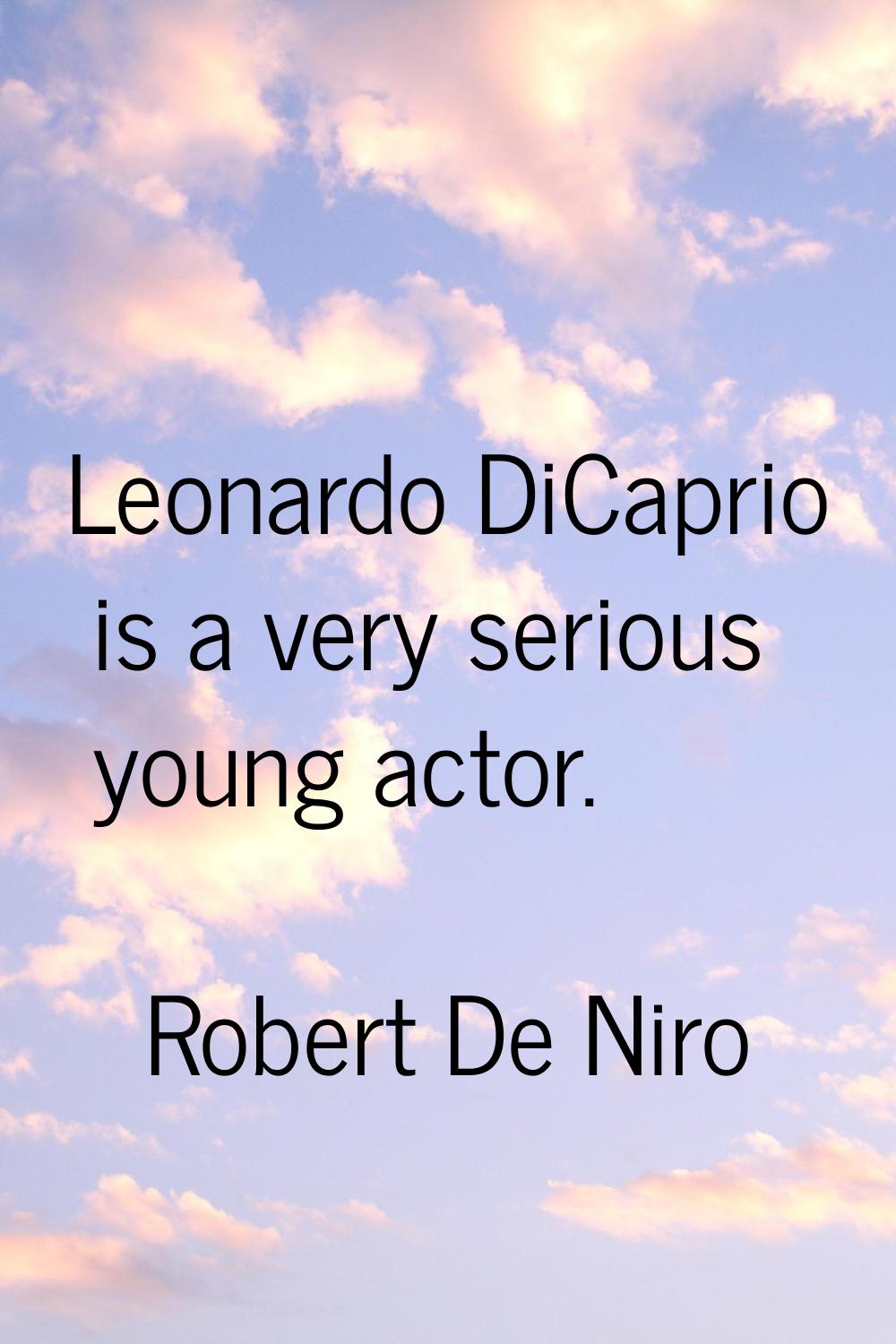Leonardo DiCaprio is a very serious young actor.