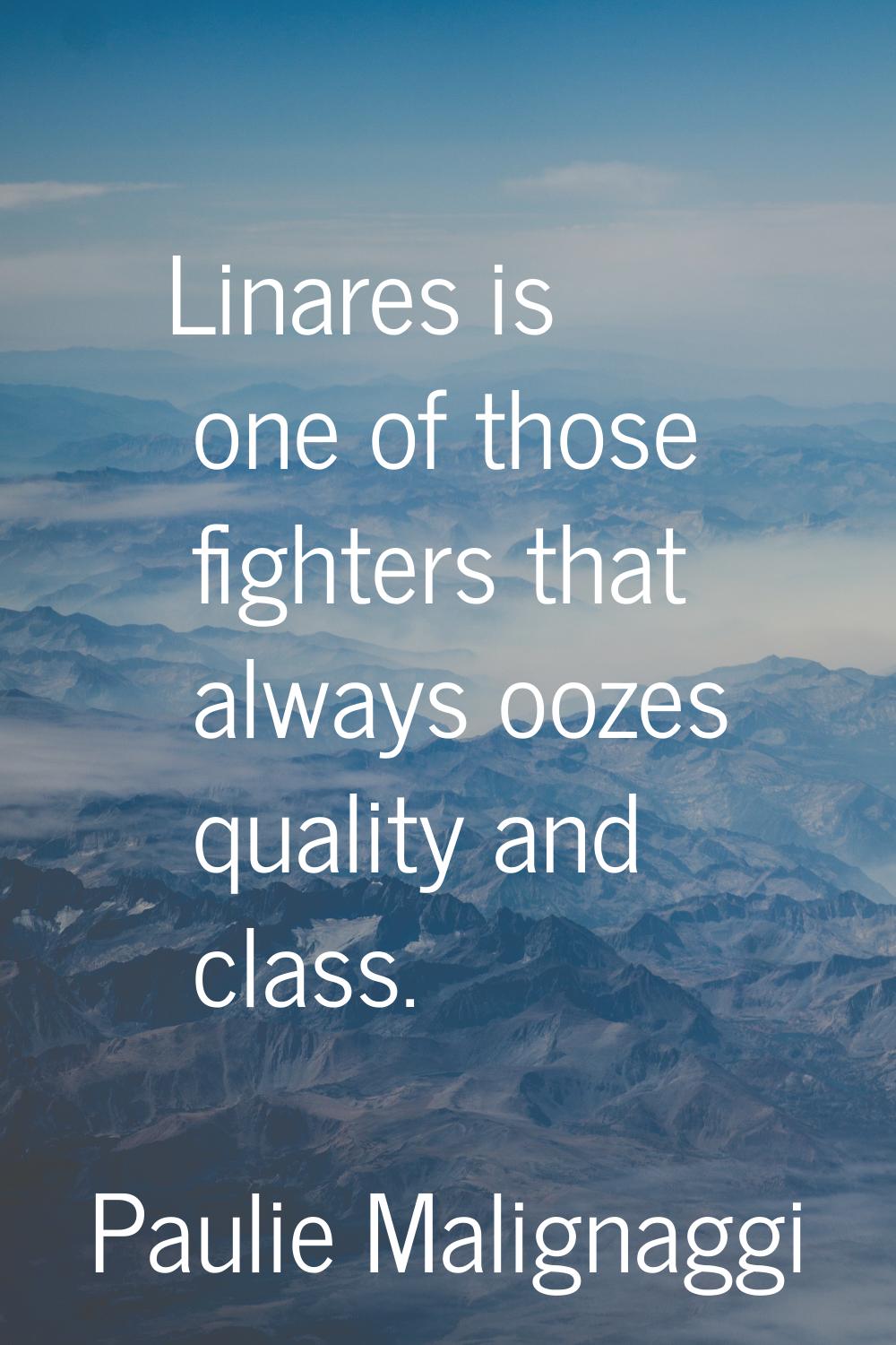 Linares is one of those fighters that always oozes quality and class.