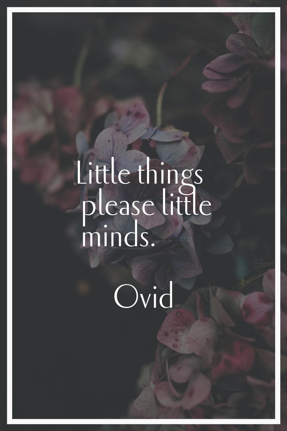 Little things please little minds.