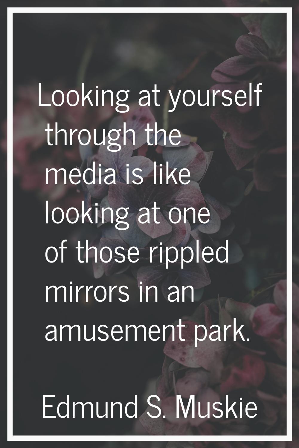 Looking at yourself through the media is like looking at one of those rippled mirrors in an amuseme