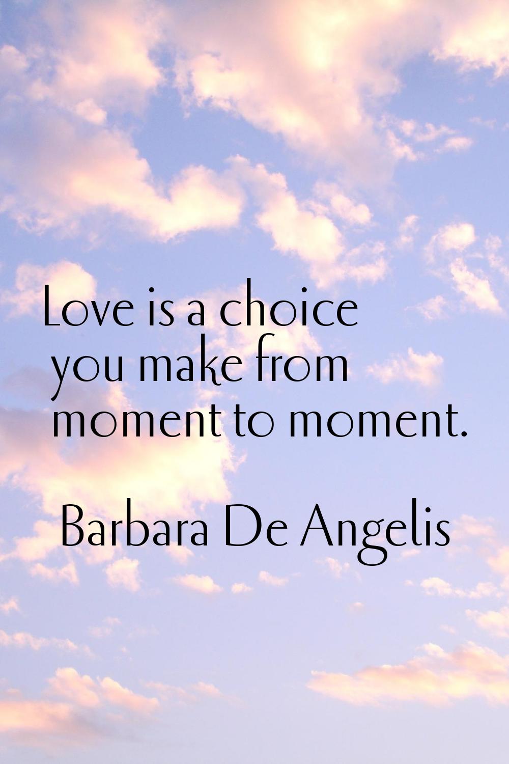 Love is a choice you make from moment to moment.