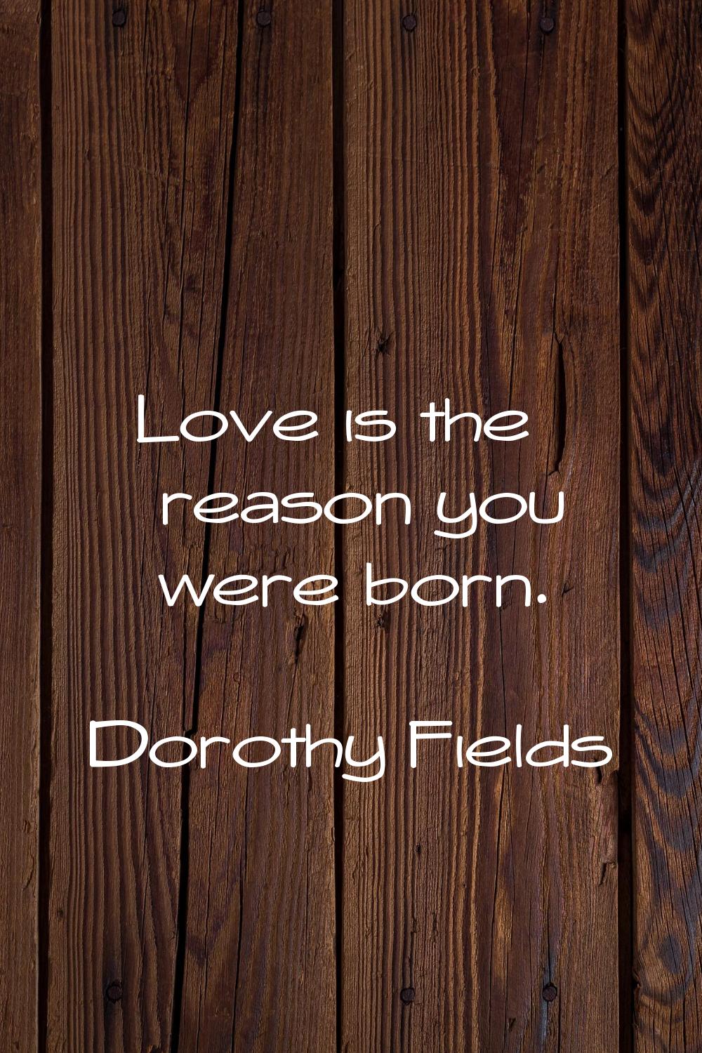 Love is the reason you were born.