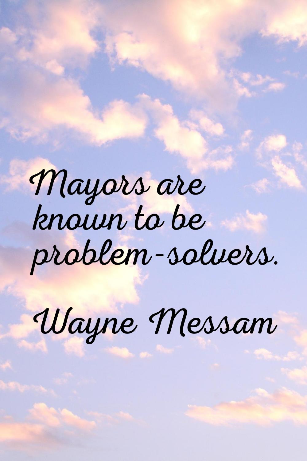 Mayors are known to be problem-solvers.