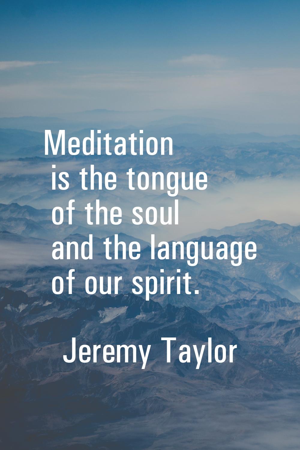 Meditation is the tongue of the soul and the language of our spirit.