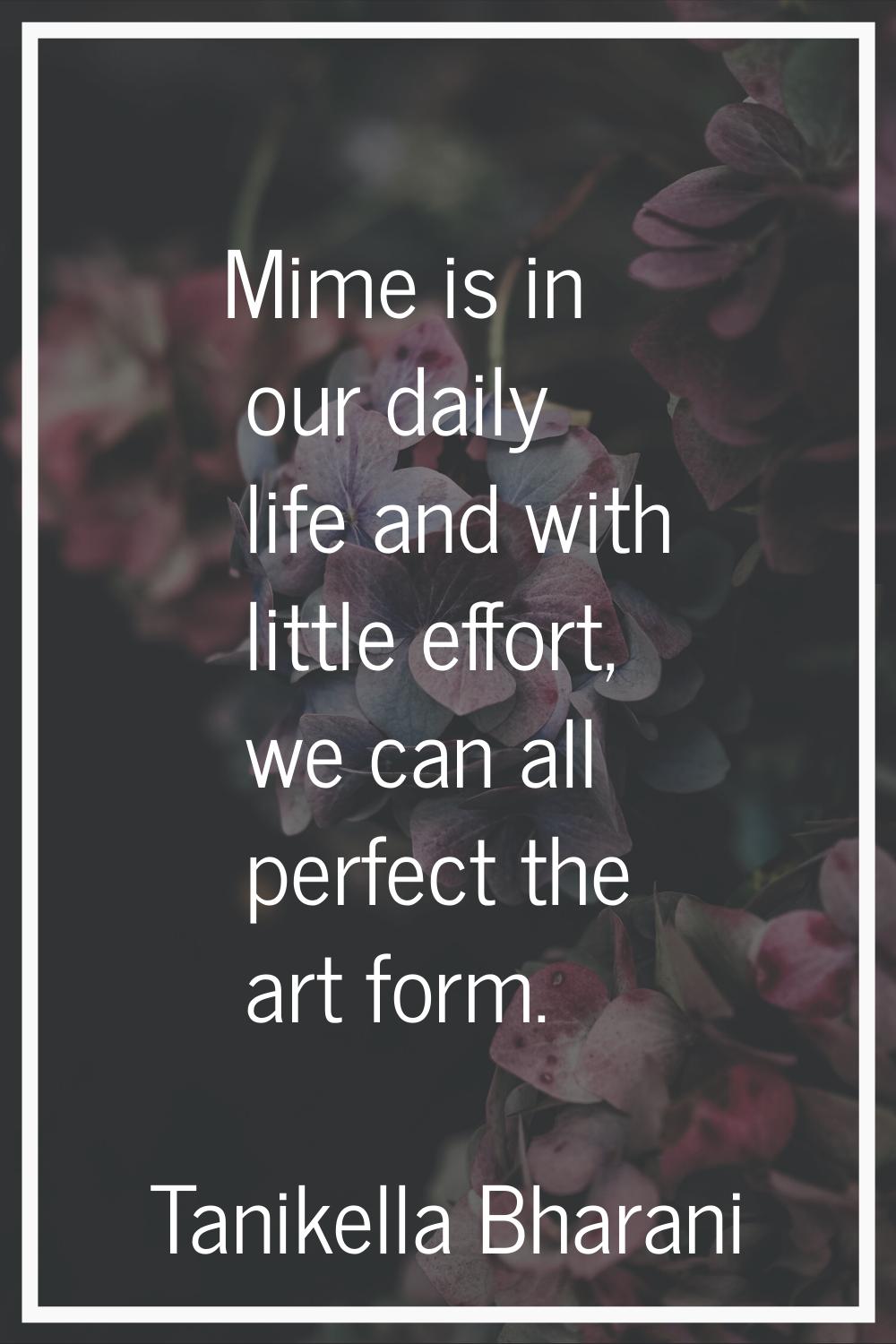 Mime is in our daily life and with little effort, we can all perfect the art form.