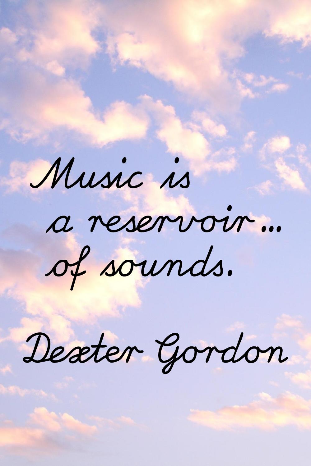 Music is a reservoir... of sounds.