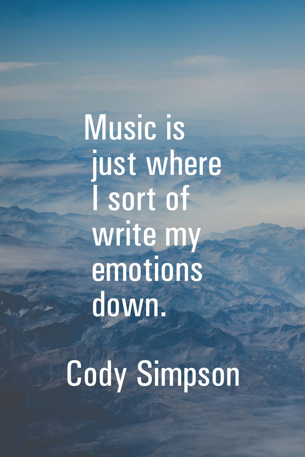 Music is just where I sort of write my emotions down.