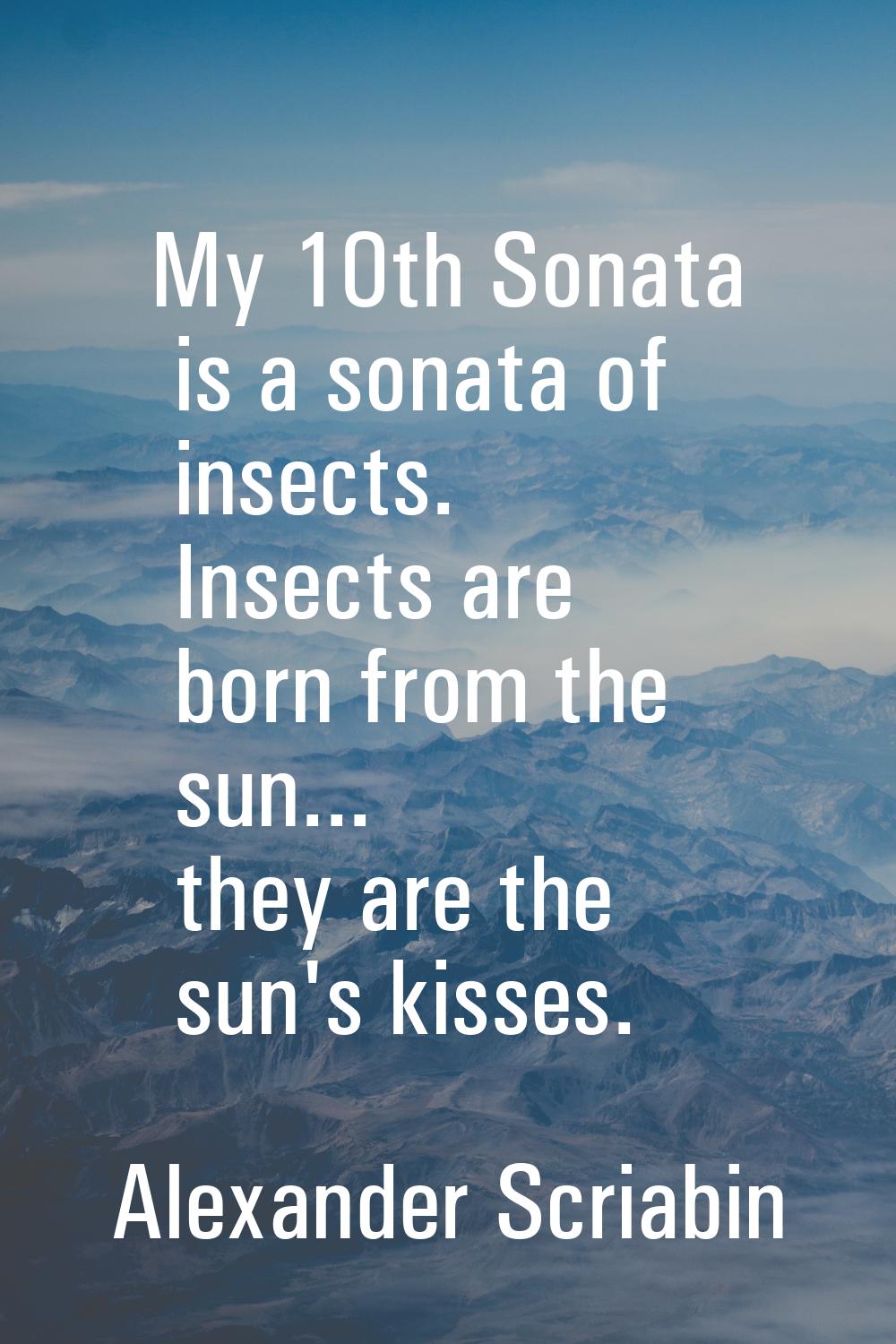 My 10th Sonata is a sonata of insects. Insects are born from the sun... they are the sun's kisses.