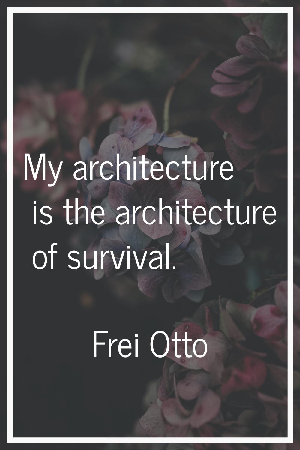 My architecture is the architecture of survival.
