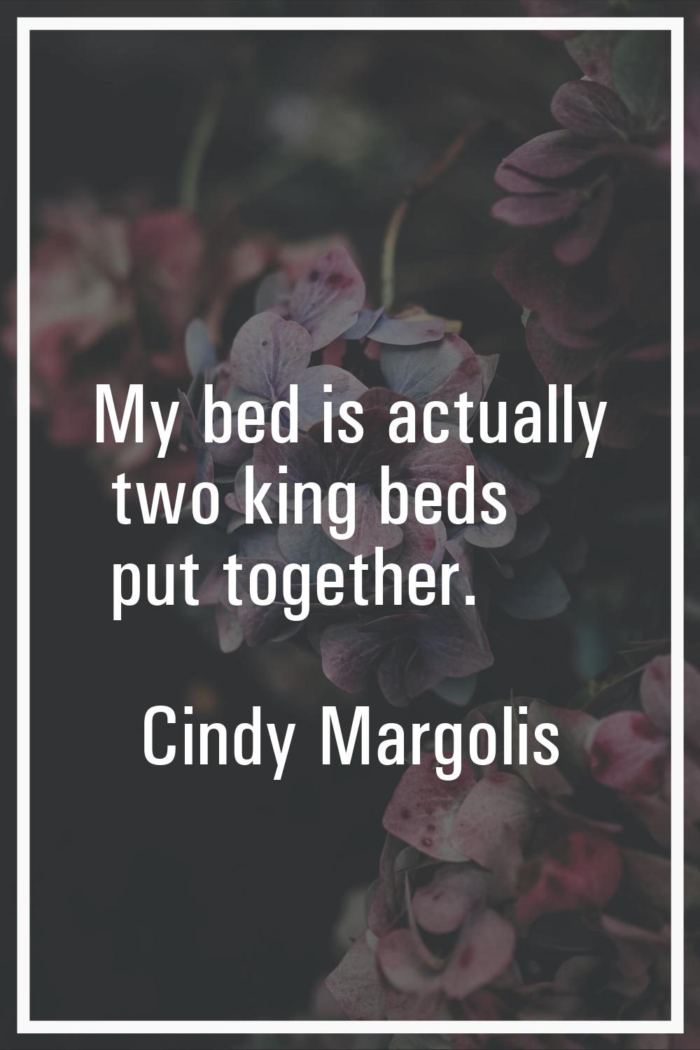 My bed is actually two king beds put together.