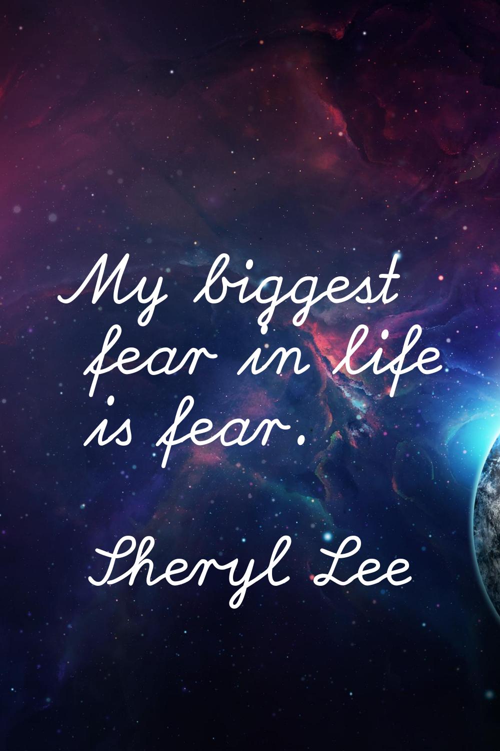 My biggest fear in life is fear.