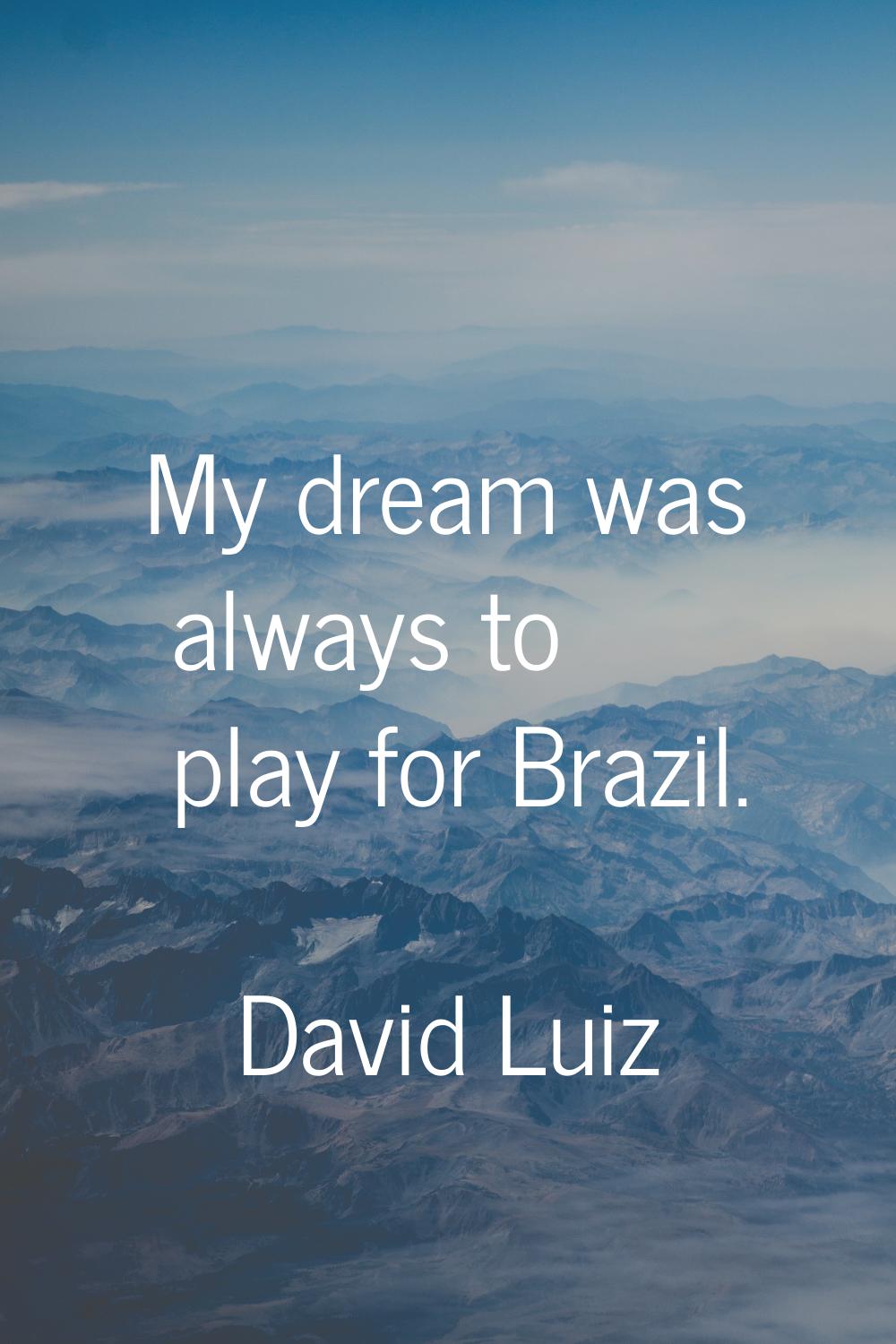 My dream was always to play for Brazil.
