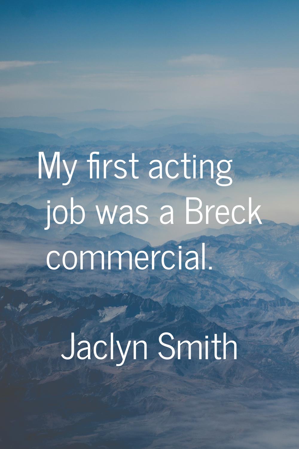 My first acting job was a Breck commercial.