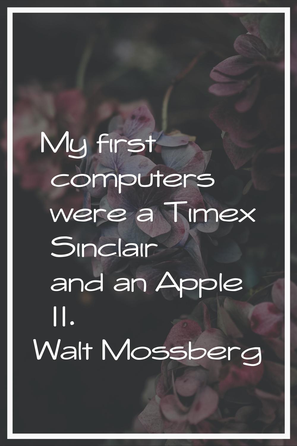 My first computers were a Timex Sinclair and an Apple II.