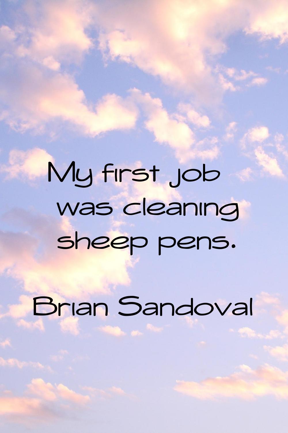 My first job was cleaning sheep pens.