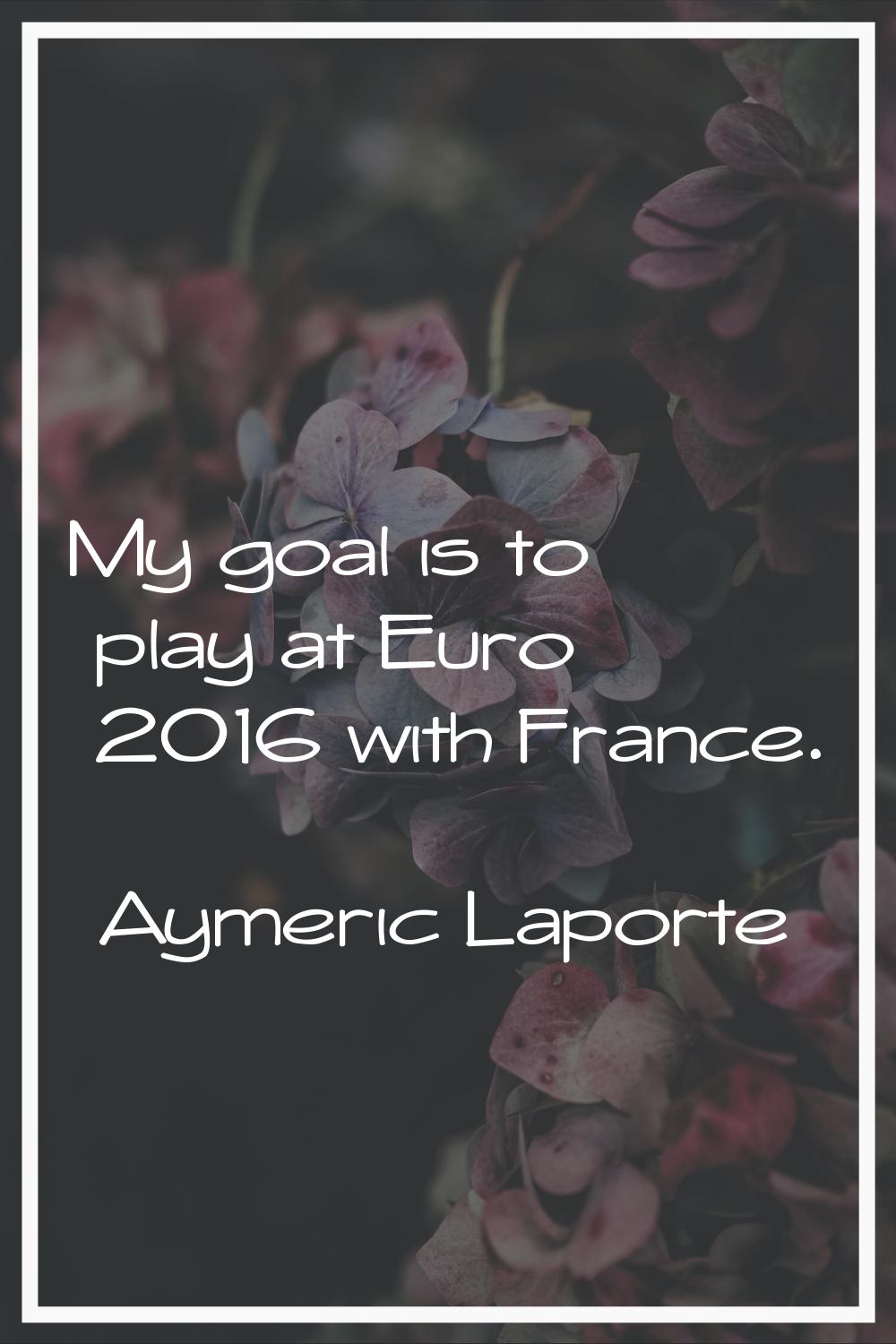My goal is to play at Euro 2016 with France.