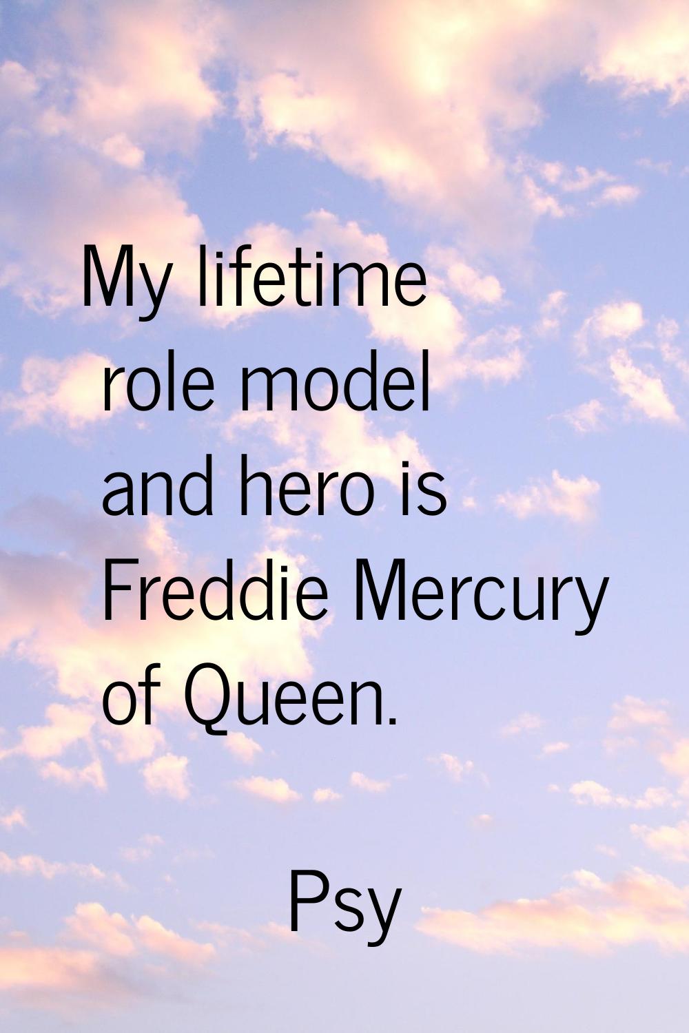 My lifetime role model and hero is Freddie Mercury of Queen.
